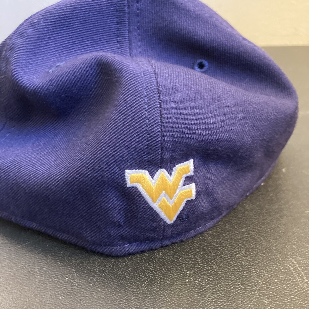 WVU Mountaineers West Virginia 59Fifty 7 3/8 Fitted Hat Cap Blue Yellow NCAA - Picture 4 of 7